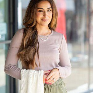 Vertical Ribbed Long Sleeve Tee